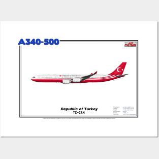 Airbus A340-500 - Republic of Turkey (Art Print) Posters and Art